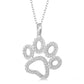 Silver Dog Paw Diamond Fashion Pendant