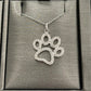 Silver Dog Paw Diamond Fashion Pendant