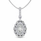 Crown Collection Pear Shape Lab Grown Diamond Halo Necklace in White Gold (1 Ctw)