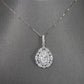 Crown Collection Pear Shape Lab Grown Diamond Halo Necklace in White Gold (1 Ctw)