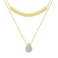 Goldora Diamond Pear Shape Drop and Bar Pendant in 14 Karat Yellow Gold (3/8 Ctw)