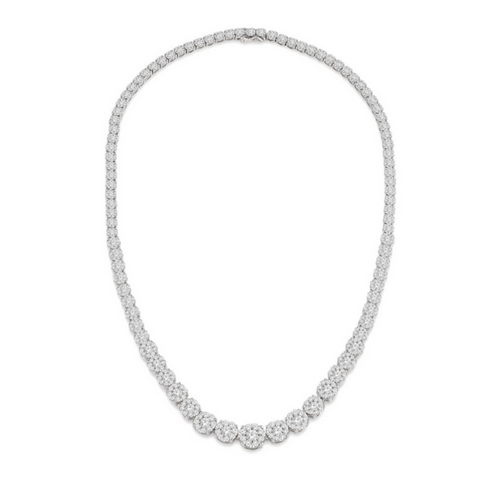 14k White Gold 12.00ctw Diamond Necklace