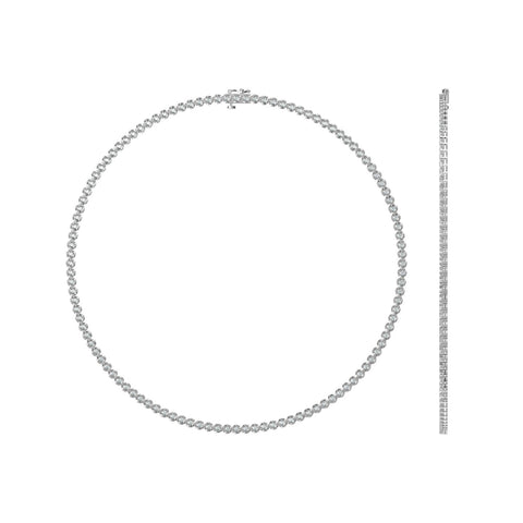 Lab Grown Diamond Tennis Necklace in Sterling Silver (5 Ctw)