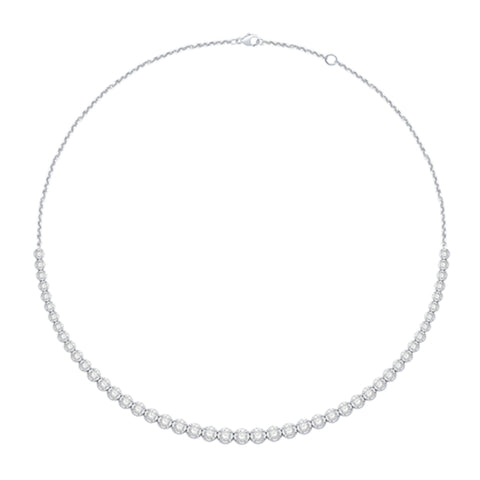 Lab Grown Diamond Tennis Necklace in Sterling Silver (3 Ctw)