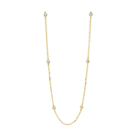 Diamond by the Yard Necklace in 14K Yellow Gold (1/4 Ctw)
