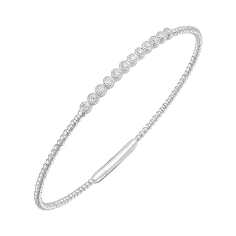 Flexible Diamond Bangle Bracelet in Sterling Silver (1/3 Ctw)