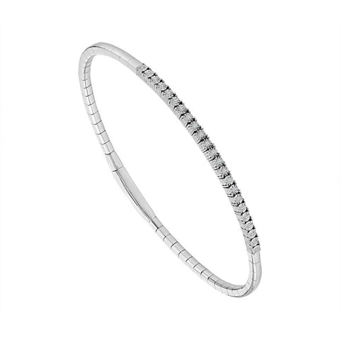 Flexible Diamond Bangle Bracelet in Sterling Silver (1/10 Ctw)