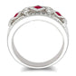 Princess Shape Ruby and Diamond Fashion Band