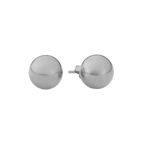 4mm Polished Ball Stud Earrings in 14 Karat White Gold