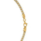 14K Yellow Gold Over Sterling Silver Two-Tone Diamond-Cut Ice Chain Necklace 22 Inches