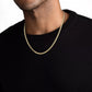 14K Yellow Gold Over Sterling Silver Two-Tone Diamond-Cut Ice Chain Necklace 22 Inches