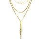 Yellow Gold Double Strand Valentino Adjustable Fringe Necklace 2.7mm - 17 Inches