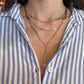 Yellow Gold Double Strand Valentino Adjustable Fringe Necklace 2.7mm - 17 Inches
