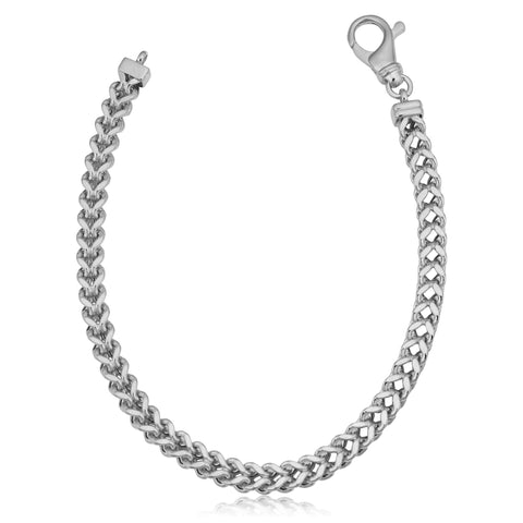 8.5 Inch 5.3mm Franco Bracelet in 10 Karat White Gold