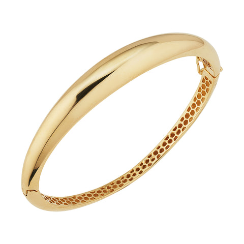 Domed Bangle Bracelet in 14 Karat Yellow Gold