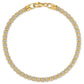 Sterling Silver 14 Karat Yellow Gold Two Tone Diamond-Cut Ice Chain Bracelet 8.5 Inches