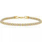 Sterling Silver 14 Karat Yellow Gold Two Tone Diamond-Cut Ice Chain Bracelet 8.5 Inches