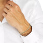 Sterling Silver 14 Karat Yellow Gold Two Tone Diamond-Cut Ice Chain Bracelet 8.5 Inches