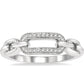 Silver Paperclip Diamond Fashion Ring