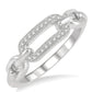 Silver Paperclip Diamond Fashion Ring