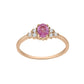 Oval Pink Sapphire Diamond Accent Ring in 14K Rose Gold
