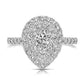 1 Ctw Double Halo Pear Cut Diamond Engagement Ring in White Gold