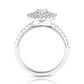 1 Ctw Double Halo Pear Cut Diamond Engagement Ring in White Gold
