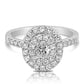 1 Ctw Double Halo Oval Cut Diamond Engagement Ring in White Gold