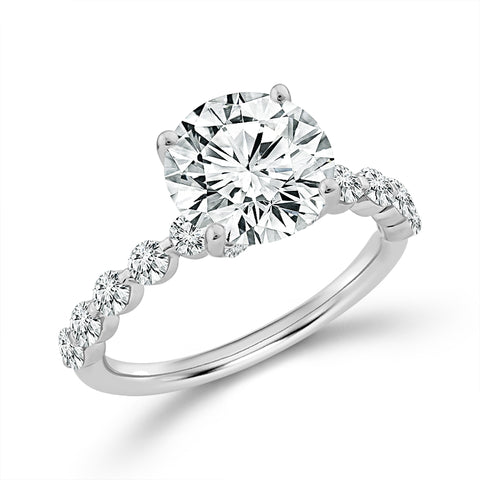 Above Love Star Round Lab Grown Diamond Engagement Ring in White Gold (3 1/4 Ctw)