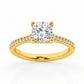 Cushion Hidden Halo Lab Grown Diamond Engagement Ring in Yellow Gold (3 1/2 Ctw)