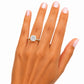 Cushion Hidden Halo Lab Grown Diamond Engagement Ring in Yellow Gold (3 1/2 Ctw)