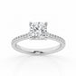 Cushion Hidden Halo Lab Grown Diamond Engagement Ring in White Gold (3 1/2 Ctw)
