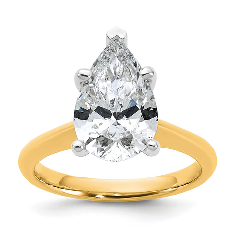 Pear Lab Grown Diamond Solitaire Engagement Ring in 14 Karat Yellow Gold (3 Carat)