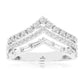 Baguette and Round Diamond Three Row Tapered Design Ring