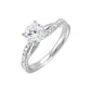 1/5 Ctw Daphne Diamond Criss Cross Engagement Ring Setting in 14 Karat White Gold