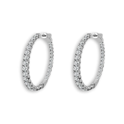 Lab Grown Diamond Hoop Earrings (2 Ctw)