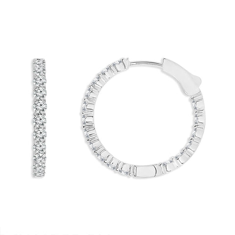 Lab Grown Diamond Hoop Earrings (2 Ctw)
