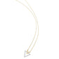 14 Karat Two Tone Gold Diamond Triangle Necklace (1/4 Ctw)