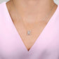 Silver Bubble 'A' Initial Diamond Pendant