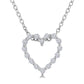 Silver Heart Shape Petite Diamond Fashion Pendant