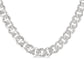 Silver Curb & Cuban Diamond Necklace