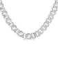 Silver Curb & Cuban Diamond Necklace