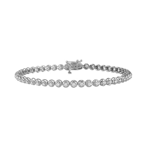 Lab Grown Diamond Tennis Bracelet in Sterling Silver (3 Ctw)