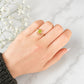 Round Peridot Bypass Ring in 14 Karat Yellow Gold