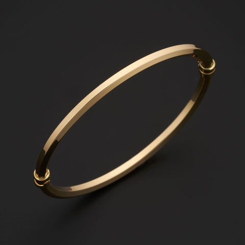 4mm Edge Bangle Bracelet in 14 Karat Yellow Gold