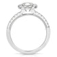 1 Ctw Round Diamond Cushion Halo Engagement Ring in White Gold