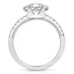 1 Ctw Round Diamond Cushion Halo Engagement Ring in White Gold