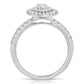 1 Ctw Double Halo Marquise Cut Diamond Engagement Ring in White Gold