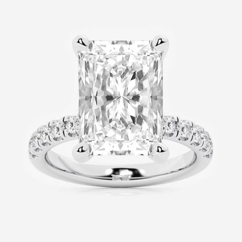 Radiant Hidden Halo Lab Grown Diamond Engagement Ring in White Gold (4 1/2 Ctw)