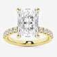 Radiant Hidden Halo Lab Grown Diamond Engagement Ring in Yellow Gold (4 1/2 Ctw)